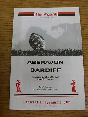05/10/1991 Rugby Union: Aberavon V Cardiff  Official Programme(the Item Has Been • £3.99