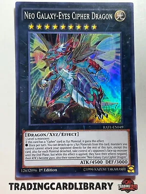 Yugioh - Neo Galaxy-Eyes Cipher Dragon Super Rare - RATE-EN049 1st Ed Mint • $2.95