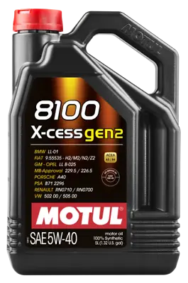 Motul Fully Synthetic Engine Motor Oil 8100 X-CESS 5W40 5L • $55.33