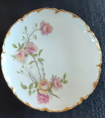 Haviland France Limoges Cabbage Roses Salad Dessert Side Plate Pink Gold • $9.99