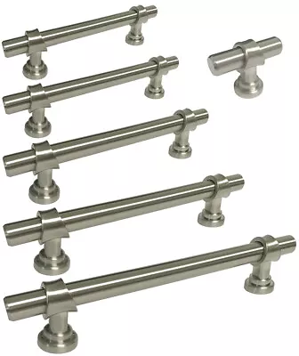 Satin Nickel Kitchen Cabinet Drawer Knobs Bar Pulls Hardware Handle Brushed Euro • $6.30