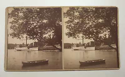 Mt. Washington Steamboat Weirs New Hampshire Stereoview Photo T.C. Moon Moulton • $40