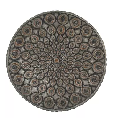 Unique Mid Century MCM Metalware Handmade Wall Art Round Plaque • $95.40