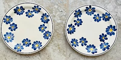 Vernon Kilns Blossoms T-704 Blue Flower Bread 6.25” Plate X 2 • $17.99