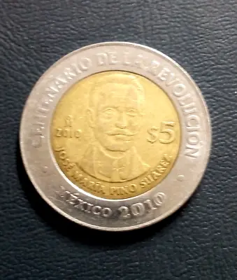 Mexico Coins 5 Pesos 2010 Commemorative Jose MAria Pino Suarez) • $7.99