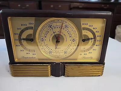 Vintage Art Deco Taylor Bakelite Barometer Thermometer Mantel Weather Station • $25