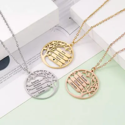 Personalized Family Tree Name NecklaceCustom Family Name Necklace Tree Of Life • £9.99