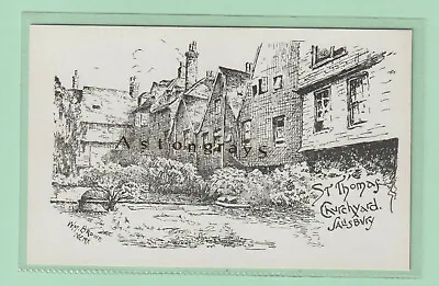 Salisbury - St Thomas Churchyard - Pen & Ink Sketch By William M Brown - 1904 • £3.99