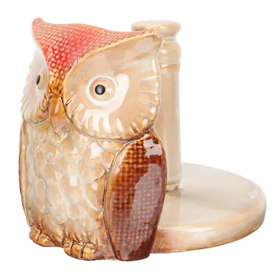 Ceramic Owl Toilet Paper Holder Stand Red • £24.78