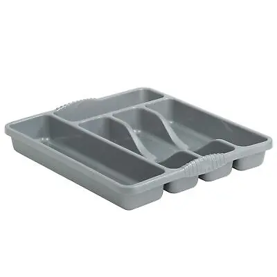 £5.99 • Buy Plastic Cutlery Tray Insert Organiser Universal Kitchen Utensil Drawers GREY