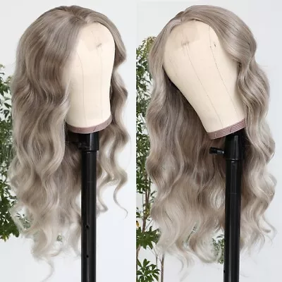 Long Wavy Synthetic Wig Mixed Brown Blonde Color Hair Highlight Lace Front Wigs • $13.90