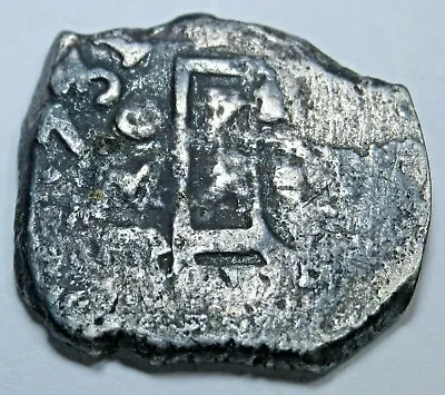 1731 Shipwreck Spanish Mexico 1 Reales Dated Silver 1700s Pirate Cross Cob Coin • $149.95