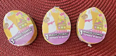 Easter Theme Magic Towels ~ Expands In Water!  100 % Cotton - Set Of 3 • $2.40
