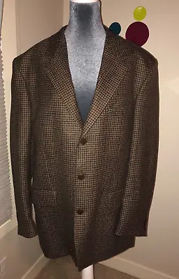 Vintage Jacobsons Blazer Beige Brown Black Suit Jacket Sport Coat - Mens 42R • $33