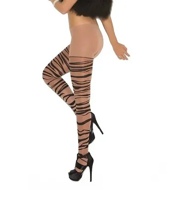 Zebra Print Tights Animal Patterned Pantyhose Office Wear Fashion Funky Legs • £4.99