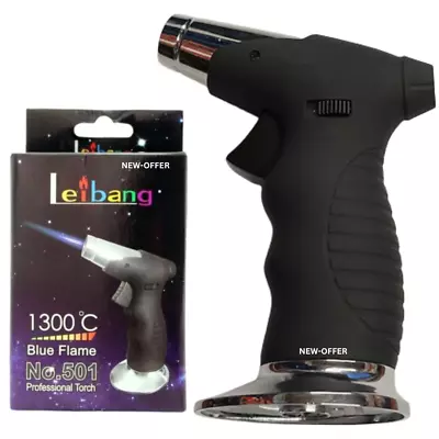 Black Blow Torch Butane Gas Micro Blow Lighter Welding Soldering Refillable Tool • £13.99