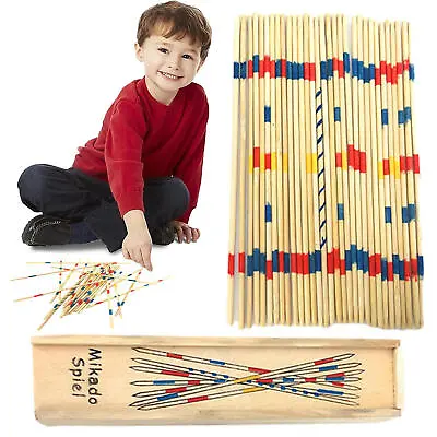 31pc Wooden Pick Up Stick Game - Mikado Traditional Retro Party Toy Gift Present • $8.73