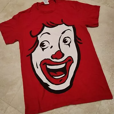 VTG Ronald McDonald Mens S Small McDonalds Clown AOP Face PROMO T Shirt Is You • $17.46