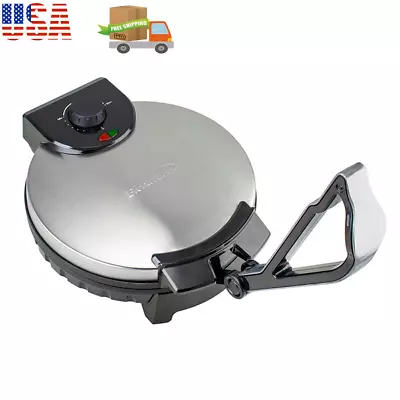 $70.95 • Buy New 12 Inch Stainless Steel Nonstick Electric Tortilla Maker In Silver -Kitchen
