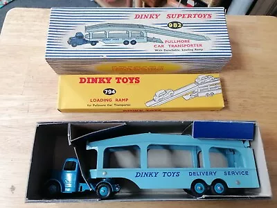 DINKY SUPERTOYS No.982 PULLMORE CAR TRANSPORTER  & 794 RAMP .EX CONDITION BOXED  • $68.45