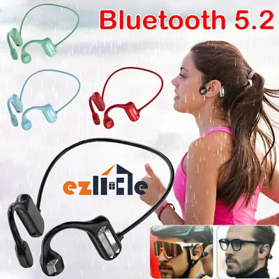 $15.55 • Buy Bluetooth Bone Conduction Headphones Wireless Waterproof Headset Sport Earphones
