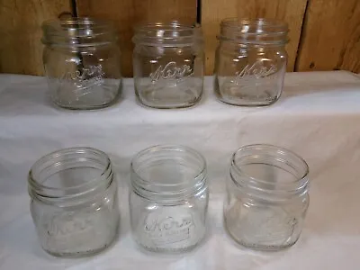 Lot Of 6 Vintage Kerr Self Sealing Square Squat Glass Wide Mouth Pint Mason Jars • $25.19