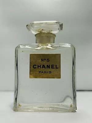 Vintage Collectible No 5 CHANEL Paris Glass Perfume Bottle Made In France Empty • $40