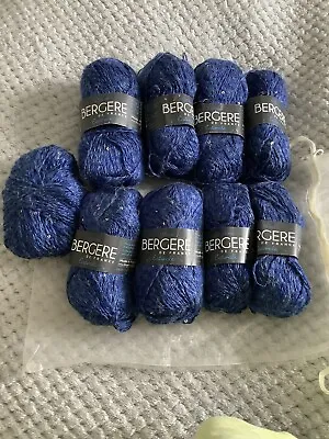 £30 • Buy 9x 50gram Balls Of Berger De France Hemp Blend Yarn With Sequins
