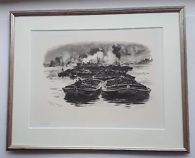 WILLIAM LIONEL WYLLIE 'Black Diamonds Bugsbys Hole' Photogravure. Signed. Framed • £70