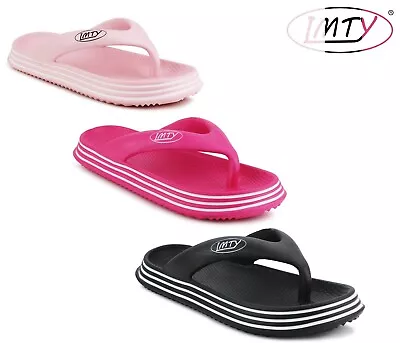 Womens Ladies Flip Flops Slides Lightweight EVA Toe Post Beach Sandals Sliders • £7.90