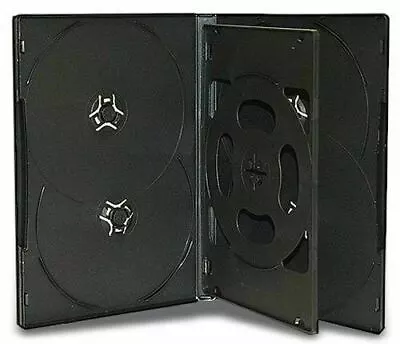 10 X Hold 6 14mm Standard Case Hex DVD Cover Disc Holds 6 Discs Outer Wrap BLACK • $22.54