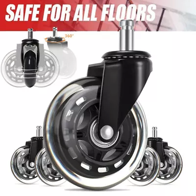 Set Of 5 Rollerblade Office Desk Chair Wheels 3  Rolling Caster Full Swivel 11mm • $19.99