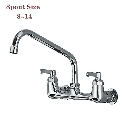 8''10 12  Kitchen Faucet Wall Mount Commercial Sink Faucet Dual Handle Mixer Tap • $42