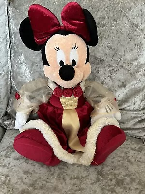 Disney Minnie Mouse Plush Toy Soft Teddy 13 Inch Seated “T” • £18.95