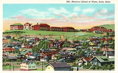 Vintage Postcard Montana School Campus Mines Butte Montana MT Robbins Tillquist • $8.08