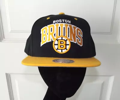 Mitchell & Ness Vintage Boston Bruins With Logo Adjustable Snapback Hat NHL • $23.79