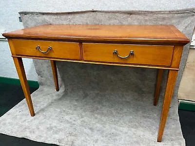 Bradley Dressing Table Solid Burr Yew Pear Wood With Inlays 121.5cm X 54cm X79cm • £325