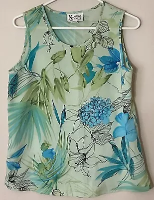 MAGGIE SWEET Women’s Sleeveless Top Made In USA Floral Size Small • $5.24