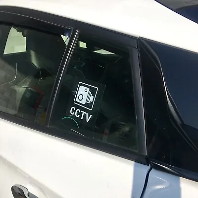 £5.09 • Buy CCTV - Sign Sticker Self Adhesive Clear Transparent Security Car Taxi 100x100 Mm