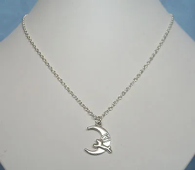 Cute Bunny Rabbit Hare Moon Pendant 18  Chain Necklace In Gift Bag • $5.60