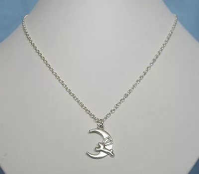 £4.25 • Buy Cute Bunny Rabbit Hare Moon Pendant 18  S/P Chain Necklace In Gift Bag