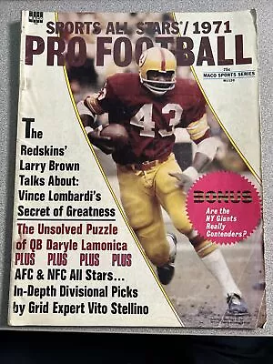 Vintage 1971 Pro Football Sports All Stars Maco Magazine Redskins Larry Brown • $14.99