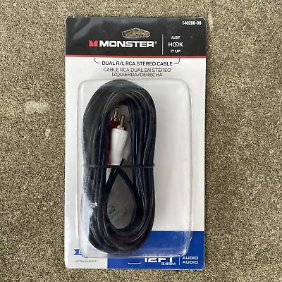 Monster Just Hook It Up 12 Ft. L Dual R/L RCA Stereo Cable RCA • $11.95