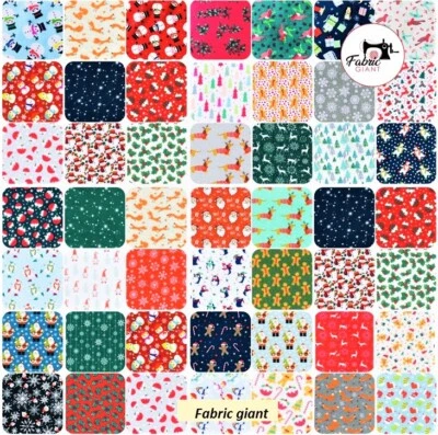£1 • Buy Christmas Polycotton Fabric Material Festive Santa Snowflake Snowman 60+ Designs
