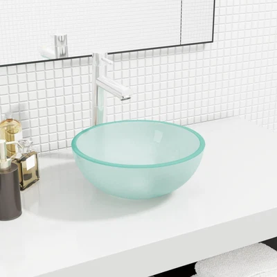 £51.95 • Buy Bathroom Countertop Sink Wash Bowl Basin Tempered Glass Multi Sizes Frosted