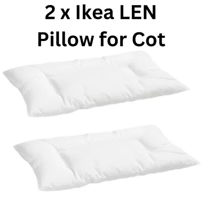 Ikea Pillow Len For Cot Nursery Bedding White 12+ Months 35x55cm Pack Of 1 & 2 • £7.99