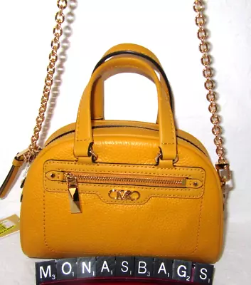 Michael Kors Bowling Bag Extra Small Crossbody Golden Rod Leather NWT $228 • $109.99