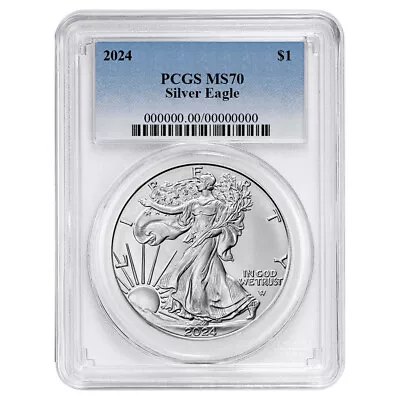 2024 $1 American Silver Eagle PCGS MS70 Blue Label • $52.93