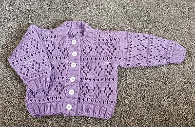 Hand Knitted 3 Months 100%cotton Cardigan • £6