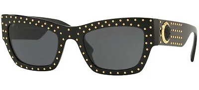 $299.95 • Buy RARE NEW Genuine VERSACE THE CLANS Black Grey Gold Dots Sunglasses VE4358 GB1/87